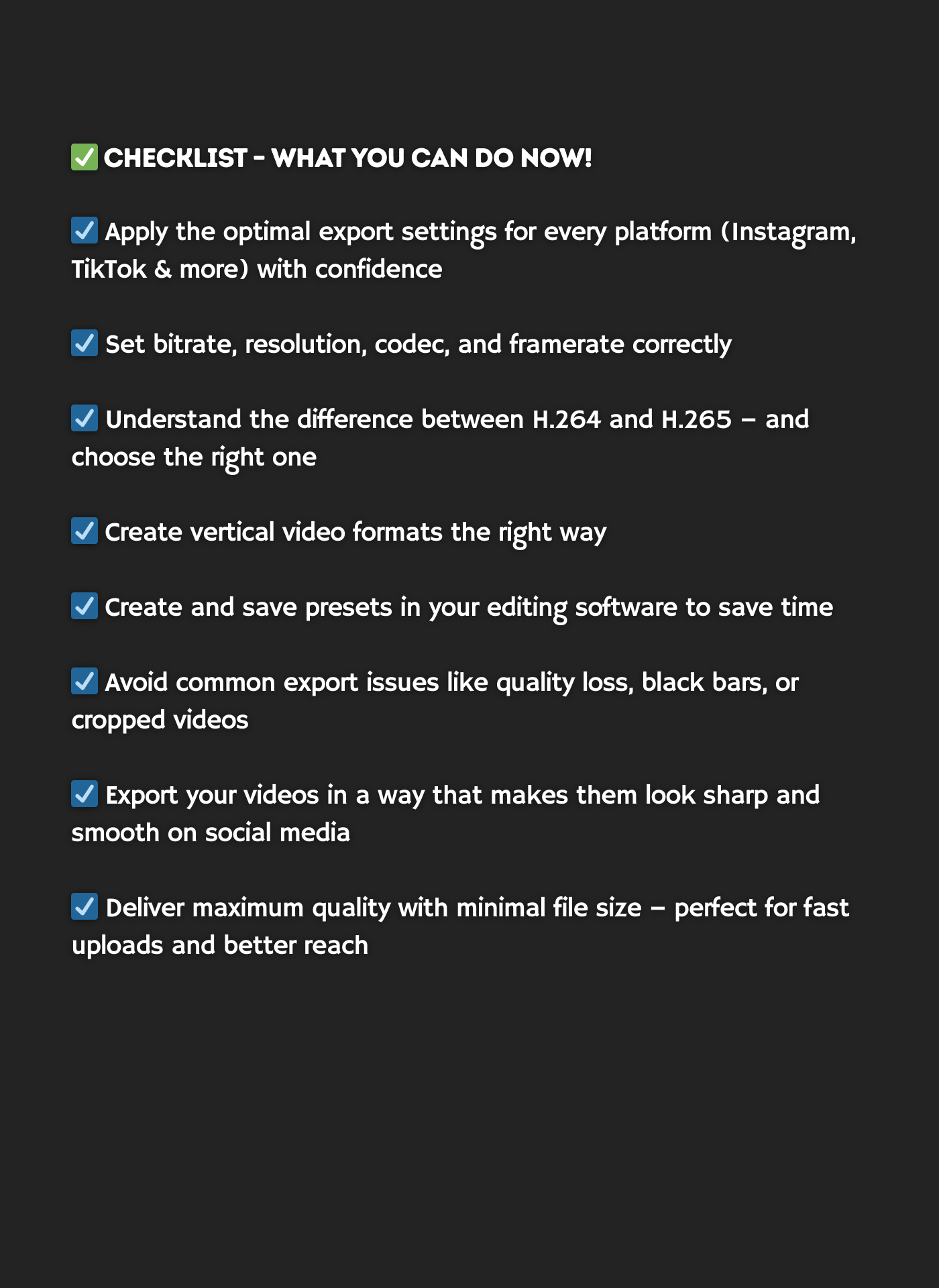 Export Setting Guide - Cinelooks